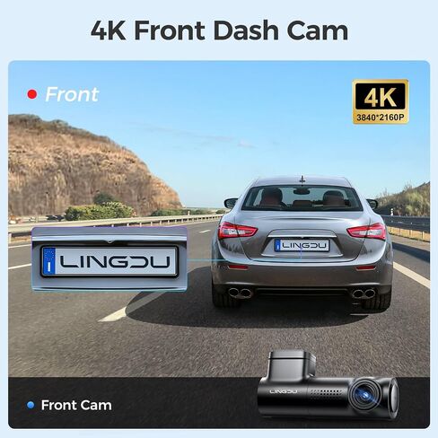 LINGDU D100 Smart Dash Cam for Cars, 2K Dash Cam with GPS WI-FI, Car Camera with 0.96" LCD Display, Night Vision, WDR, Parking Mode, Loop Recording, G-Sensor, 150° Wide Angle in Kuwait