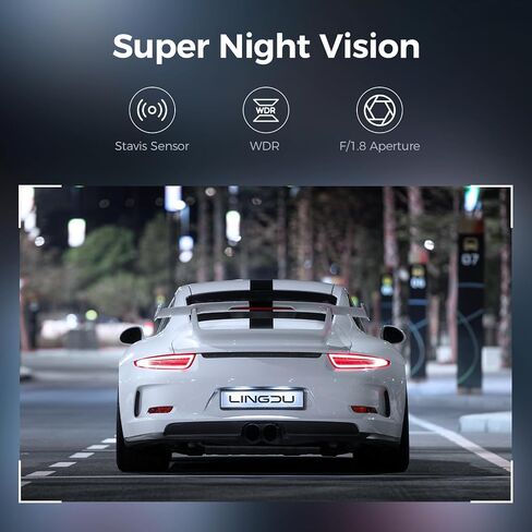 LINGDU D100 Smart Dash Cam for Cars, 2K Dash Cam with GPS WI-FI, Car Camera with 0.96" LCD Display, Night Vision, WDR, Parking Mode, Loop Recording, G-Sensor, 150° Wide Angle in Kuwait