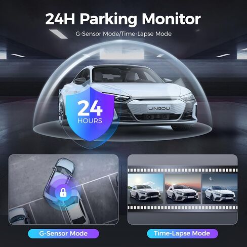 LINGDU D100 Smart Dash Cam for Cars, 2K Dash Cam with GPS WI-FI, Car Camera with 0.96" LCD Display, Night Vision, WDR, Parking Mode, Loop Recording, G-Sensor, 150° Wide Angle in Kuwait