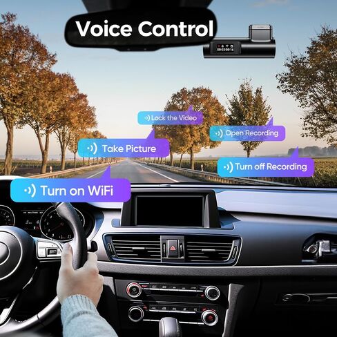 LINGDU D100 Smart Dash Cam for Cars, 2K Dash Cam with GPS WI-FI, Car Camera with 0.96" LCD Display, Night Vision, WDR, Parking Mode, Loop Recording, G-Sensor, 150° Wide Angle in Kuwait