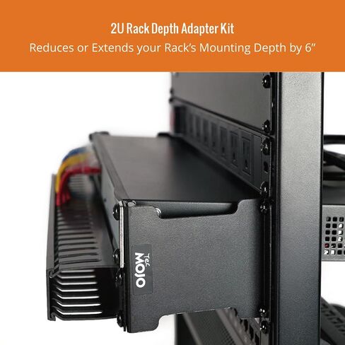 Tecmojo Server Rack Rail Depth Adapter/Extender - 1U - 4in / 10 cm - TAA Compliant - Recessed Rack Adapter - Rack Mount Adapter Kit - Network Rack Extender in Kuwait