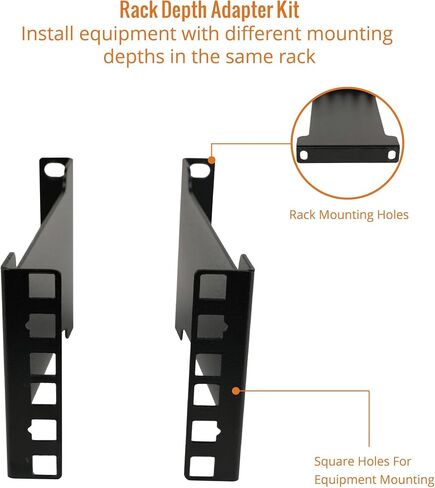 Tecmojo Server Rack Rail Depth Adapter/Extender - 1U - 4in / 10 cm - TAA Compliant - Recessed Rack Adapter - Rack Mount Adapter Kit - Network Rack Extender in Kuwait