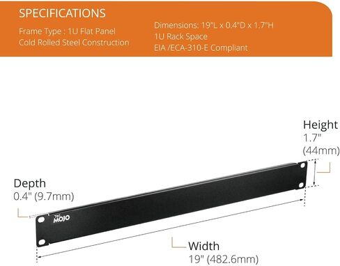 Tecmojo Rack Mount Blank Panel 1U-8U أسود (1U Solid) in Saudi Arabia