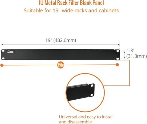 Tecmojo Rack Mount Blank Panel 1U-8U أسود (1U Solid) in Saudi Arabia