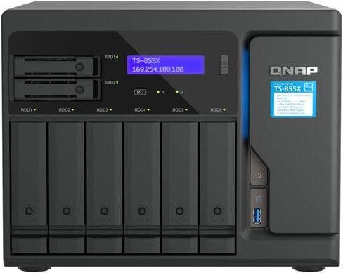 QNAP TS-h886-D1602-8G-US 8 Bay Enterprise NAS with Intel® Xeon® D Desktop QuTS Hero NAS with Four 2.5GbE Ports, Designed for Real-time SnapSync Data Backup and Virtual Machine Applications in Saudi Arabia