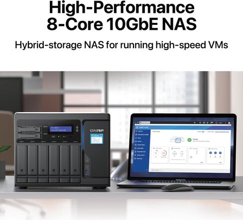 QNAP TS-h886-D1602-8G-US 8 Bay Enterprise NAS with Intel® Xeon® D Desktop QuTS Hero NAS with Four 2.5GbE Ports, Designed for Real-time SnapSync Data Backup and Virtual Machine Applications in Saudi Arabia