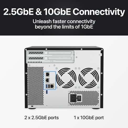 QNAP TS-h886-D1602-8G-US 8 Bay Enterprise NAS with Intel® Xeon® D Desktop QuTS Hero NAS with Four 2.5GbE Ports, Designed for Real-time SnapSync Data Backup and Virtual Machine Applications in Saudi Arabia