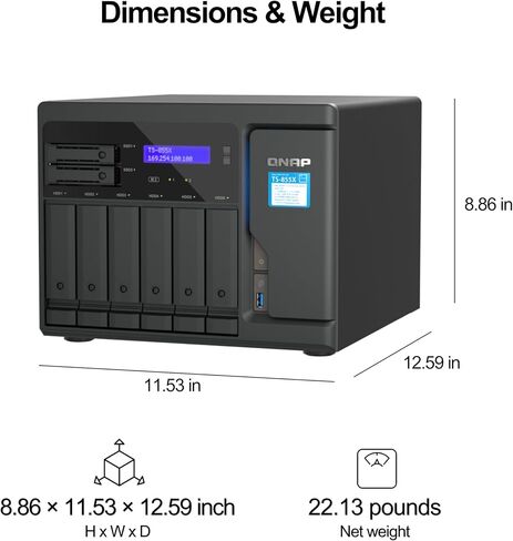 QNAP TS-h886-D1602-8G-US 8 Bay Enterprise NAS with Intel® Xeon® D Desktop QuTS Hero NAS with Four 2.5GbE Ports, Designed for Real-time SnapSync Data Backup and Virtual Machine Applications in Saudi Arabia