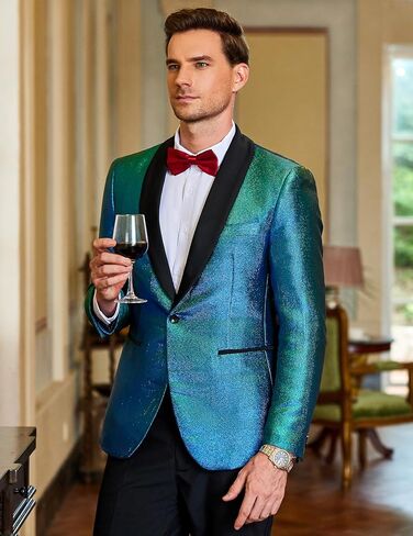 COOFANDY Men's Tuxedo Jacket Slim Fit Shawl Lapel Blazer Suit Jackets for Party Prom Wedding Dinner in Saudi Arabia