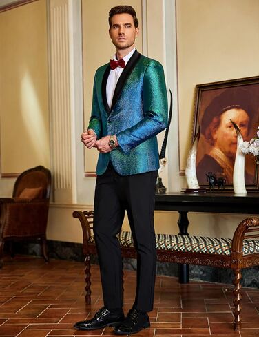 COOFANDY Men's Tuxedo Jacket Slim Fit Shawl Lapel Blazer Suit Jackets for Party Prom Wedding Dinner in Saudi Arabia
