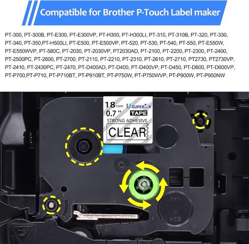 USUPERINK 2PK Compatible for Brother P-Touch TZe-S641 TZ-S641 TZe-641 TZ-641 Black on Yellow 18mm 3/4 inch 0.7'' x 26.2ft Extra Strength Label Tape for PT-D400 D600 E300 E500 P700 Label Maker in Kuwait