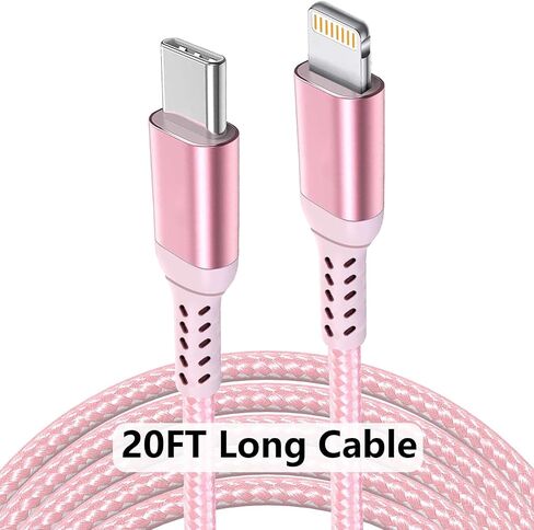 كابل iPhone USB-C إلى Lightning بطول 10 أقدام معتمد من Apple MFi باللون الوردي in Kuwait
