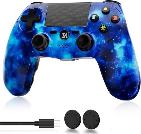 ISHAKO لوحدة تحكم PS4 اللاسلكية، وحدة تحكم Gamepad متوافقة مع Playstation 4/Slim/Pro/PC/Android/Mac مع اهتزاز مزدوج، تحكم في الحركة بستة محاور، مقبس صوت 3.5 ملم، لوحة لمس متعددة، زر مشاركة in Kuwait