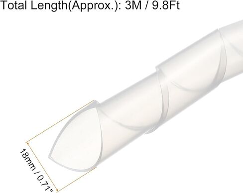 Rebower Spiral Tube Wrap Management Pipe Flexible Cord PE Polyethylene [for Office, Computer, TV ] - 14.0M/ 4.0mm/ Black in Saudi Arabia