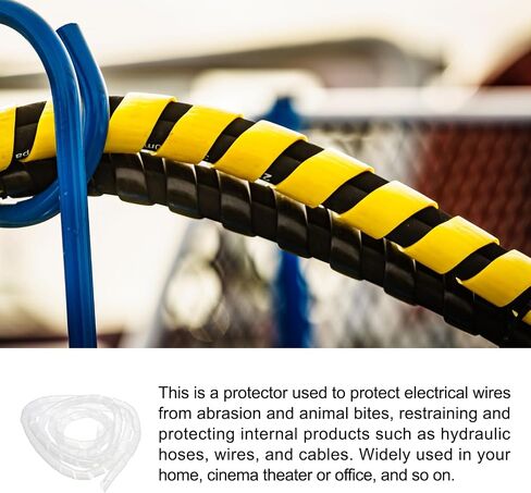 Rebower Spiral Tube Wrap Management Pipe Flexible Cord PE Polyethylene [for Office, Computer, TV ] - 14.0M/ 4.0mm/ Black in Saudi Arabia