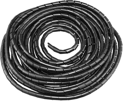 Rebower Spiral Tube Wrap Management Pipe Flexible Cord PE Polyethylene [for Office, Computer, TV ] - 14.0M/ 4.0mm/ Black in Kuwait
