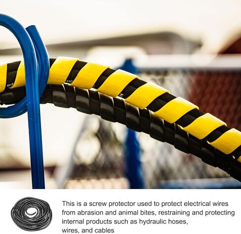 Rebower Spiral Tube Wrap Management Pipe Flexible Cord PE Polyethylene [for Office, Computer, TV ] - 14.0M/ 4.0mm/ Black in Kuwait