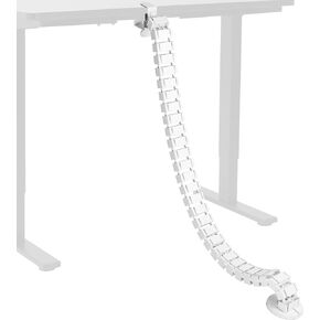 VIVO Clamp-On Vertebrae Cable Management Kit, Height Adjustable Desk Quad Entry Wire Organizer, Black, DESK-AC01P-B