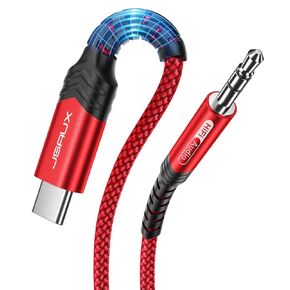 JSAUX USB C to 3.5mm Audio Aux Jack Spring Cable【2 Pack 5ft】| Stretch Out and Draw Back Freely | USB Type C to 3.5 mm Headphone Stereo Coiled Cord Car Compatible with Galaxy S8 to S23,iPad Pro,Pixel