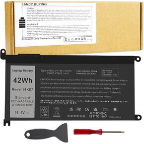 Fancy Buying 42Wh WDX0R Laptop Battery for dell Inspiron 15 5565 5567 5568 5578 7560 7570 7579 7569, 13 5368 5378 5379 7368 7378, 17 5000 5765 5767 5770, 14 7460 Fits 3CRH3 T2JX4 FC92N CYMGM