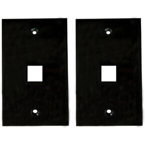 BUPLDET 4 Port Keystone Wall Plate Black with Smooth Face - Keystone Jack Wallplate for CAT7/CAT6/CAT6a/CAT5e Modular Connector (2-Pack)