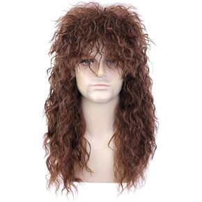 morvally Short Fluffy Synthetic Hair Red Clown Horror Pennywise Halloween Cosplay Wigs for Men Adult