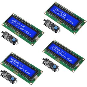 4Pcs Electronics LCD2004 Module Display Monitor LCD2004 2004 20X4 5V Character Yellow Green Color LCD Screen LCD Display with IIC I2C Serial Interface Adapter Module