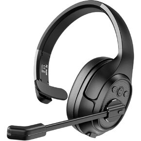 Trucker Bluetooth Headset, Wireless Headphones with USB Dongle for PC, AI-Powered Environmental Noise Cancelling Microphone (ENC), 99ft Long Wireless Range, 57Hrs On-Ear Trucker Headsets