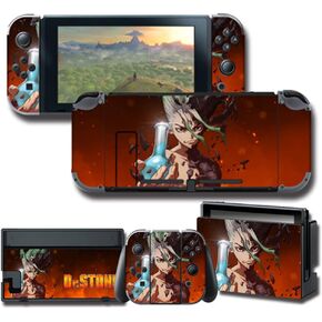 GilGames Vinyl Game Skin Decals Cover for Nintendo Switch, Full Set Protector Wrap Stickers Protective Faceplate Console Dock in Kuwait