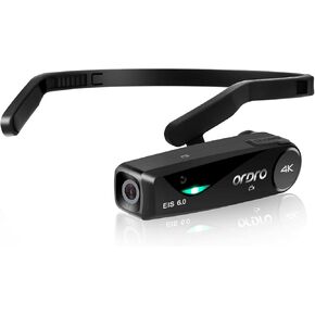 كاميرا ORDRO EP6 Plus Vlog Camera 4K كاميرا فيديو صغيرة خفيفة الوزن يمكن ارتداؤها بدون استخدام اليدين، دقة عالية كاملة 1080P 60FPS، مسجل اتصال تطبيق WI-Fi مع حقيبة حمل بجهاز التحكم عن بعد، بطاقة Micro SD 32 جيجا - أسود