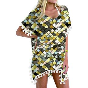 RAISEVERN Swimsuit Coverup for Women Chiffon Cover Ups for Swimwear Casual Loose Beach Bikini Cover