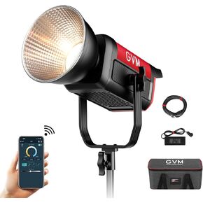 GVM LED Video Light Studio, 200W Studio Light Continuous Lighting Kit for Bluetooth Mesh Network/DMX Control, 45400lux/1m Photography Lighting Kit with Video Recording,12 Lighting Effects