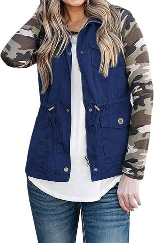 SENSERISE Womens Lightweight Sleeveless Military Anorak Drawstring Jacket Vest in Kuwait