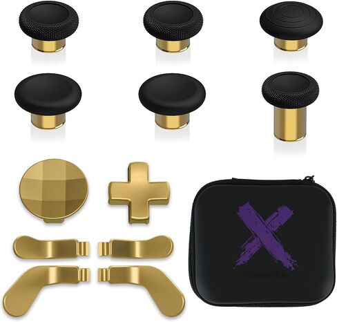 eXtremeRate Metal Replacement Thumbsticks Mod Swap Joysticks for Xbox One Elite Series 2, Gaming Accessories 2 D-Pads 4 Paddles for Xbox One Elite, Elite Series 2 Core Controller - 13 in 1 Black in Kuwait