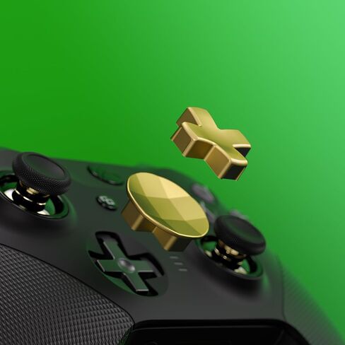 eXtremeRate Metal Replacement Thumbsticks Mod Swap Joysticks for Xbox One Elite Series 2, Gaming Accessories 2 D-Pads 4 Paddles for Xbox One Elite, Elite Series 2 Core Controller - 13 in 1 Black in Kuwait