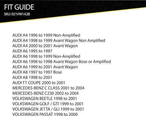Scosche VW01BCB متوافق مع مجموعة مختارة من 1986-04 Volkswagen/Audi Euro موصل الطاقة/مكبر الصوت / مجموعة الأسلاك لتركيب ستيريو ما بعد البيع مع أسلاك مرمزة بالألوان وموصلات أسلاك مثبتة مسبقًا in Kuwait