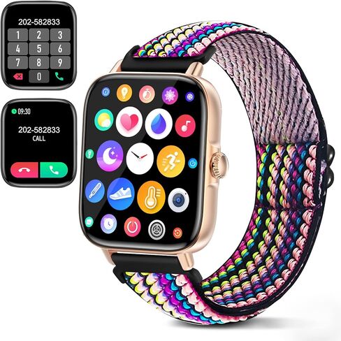 Smart Watch 1.7'' Full Touch Screen Call Answer/Dial Fitness Tracker Smartwatch for Android iOS IP67 Waterproof Fitness Watch Heart Rate Monitor Blood Oxygen Activity Trackers for Men Women1 in Kuwait