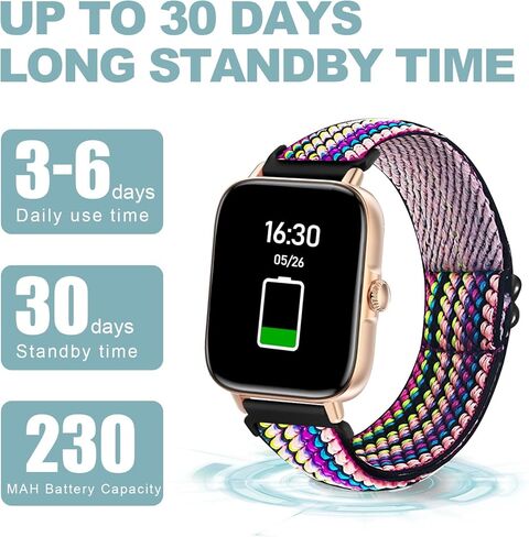 Smart Watch 1.7'' Full Touch Screen Call Answer/Dial Fitness Tracker Smartwatch for Android iOS IP67 Waterproof Fitness Watch Heart Rate Monitor Blood Oxygen Activity Trackers for Men Women1 in Kuwait