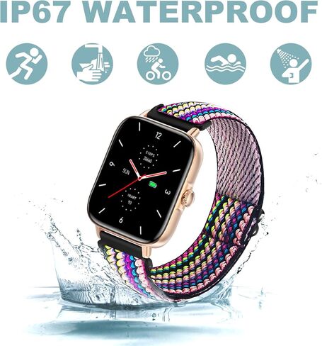 Smart Watch 1.7'' Full Touch Screen Call Answer/Dial Fitness Tracker Smartwatch for Android iOS IP67 Waterproof Fitness Watch Heart Rate Monitor Blood Oxygen Activity Trackers for Men Women1 in Kuwait