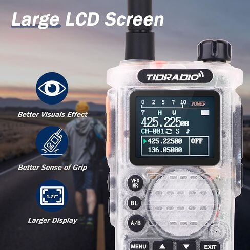 TIDRADIO TD-H8 Ham Radio 10Watt Handheld Dual Band Two-Way Radio with APP Bluetooth Wireless Programming Module with 2500mAh Battery Rechargeable 1.77inch Large Color Screen(2nd Generation) in Saudi Arabia