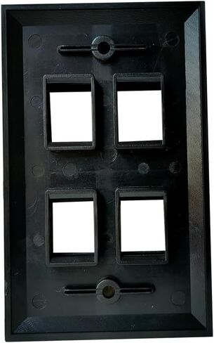 BUPLDET 4 Port Keystone Wall Plate Black with Smooth Face - Keystone Jack Wallplate for CAT7/CAT6/CAT6a/CAT5e Modular Connector (2-Pack) in Kuwait