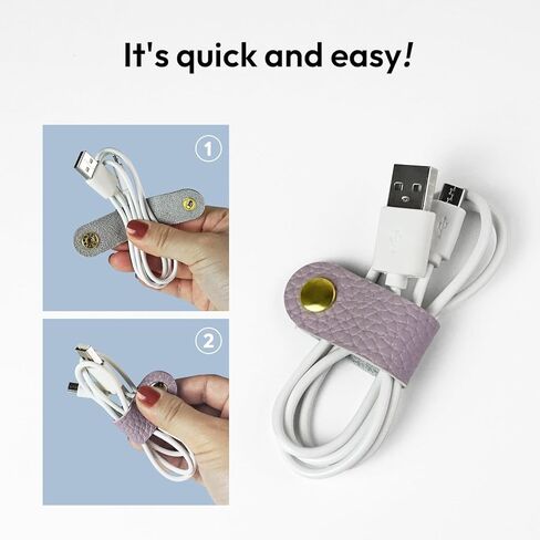 Carrotez Leather Cord Organizer for Travel, 3pcs (Black/White/Grey) in 1, Tidy Wrap Cord Organizer, Earphone Organizer, Cable Ties for Cable Management in Kuwait