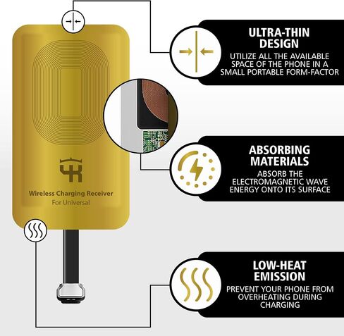 2000 mah QI Wireless Charging Adapter for Samsung A14 A34 A54 M54 A51 - Type C Wireless Charging Adapter USB-c - Fast Qi Wireless Receiver Type C - Qi Wireless Charger Adapter in Saudi Arabia