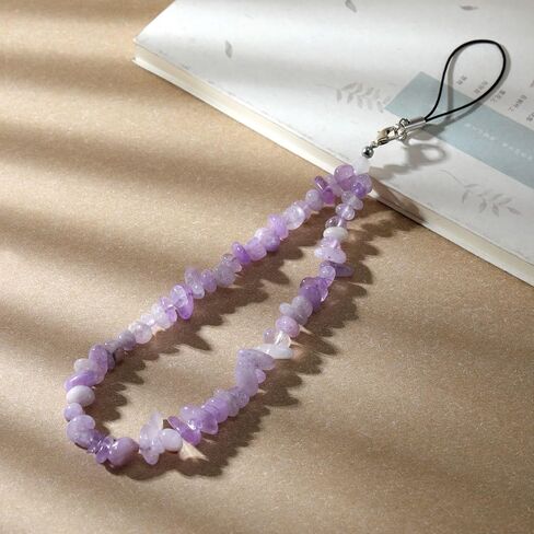 Natural Crystal Gemstone Phone Charm Cell Phone Lanyard Wrist Strap Phone Accessories for Women Girls in Saudi Arabia