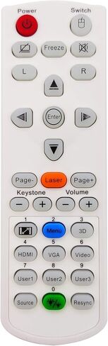 INTECHING Projector Remote Control for Optoma EW556, EX555, EX556, TW556-3D, TW635-3D, TX635-3D, W304M, W306ST, W401, W501, X304M, X306ST, X401, X501, ZW210ST, ZW212ST, ZX210ST, ZX212ST in Kuwait