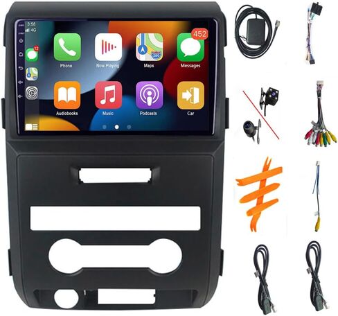 GOJOHO for Ford F150 راديو ستيريو للسيارة ترقية 2009 2010 2011 2012 2013 2014 ملحقات Android Auto Carplay استبدال 9 بوصة شاشة لمس مدمجة بلوتوث GPS ملاحة كاميرا احتياطية مجانية 2+32G in Kuwait