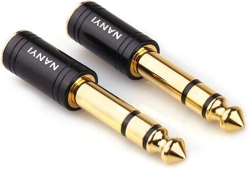 NANYI 1/4'' Male to 1/8'' Female Stereo Headphone Adapter Connect Cable, Upgrade 6.35mm Jack Stereo Socket Male to 3.5mm Jack Stereo Plug Female for Headphone, Amp Adapte, Black 1-Pack in Saudi Arabia