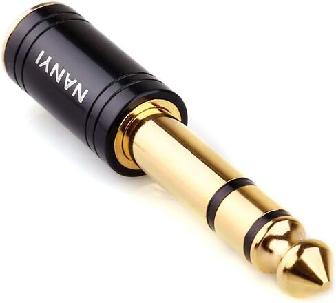 NANYI 1/4'' Male to 1/8'' Female Stereo Headphone Adapter Connect Cable, Upgrade 6.35mm Jack Stereo Socket Male to 3.5mm Jack Stereo Plug Female for Headphone, Amp Adapte, Black 1-Pack in Saudi Arabia