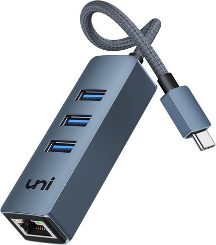 يوني محول ايثرنت USB C، موزع ايثرنت USB C بسرعة 1 جيجابايت في الثانية مع USB 3.0 [بدون برنامج تشغيل، الومنيوم] لماك بوك برو وكروم بوك واكس بي اس وايباد واي ماك وجالكسي وايفون 15 برو/ ماكس وكيبورد in Kuwait