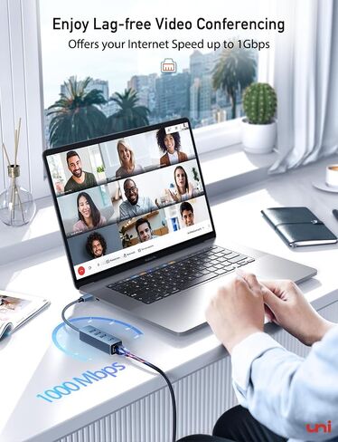يوني محول ايثرنت USB C، موزع ايثرنت USB C بسرعة 1 جيجابايت في الثانية مع USB 3.0 [بدون برنامج تشغيل، الومنيوم] لماك بوك برو وكروم بوك واكس بي اس وايباد واي ماك وجالكسي وايفون 15 برو/ ماكس وكيبورد in Kuwait